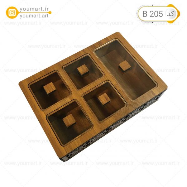 جعبه پذیرایی چوبی ترنج کد B205